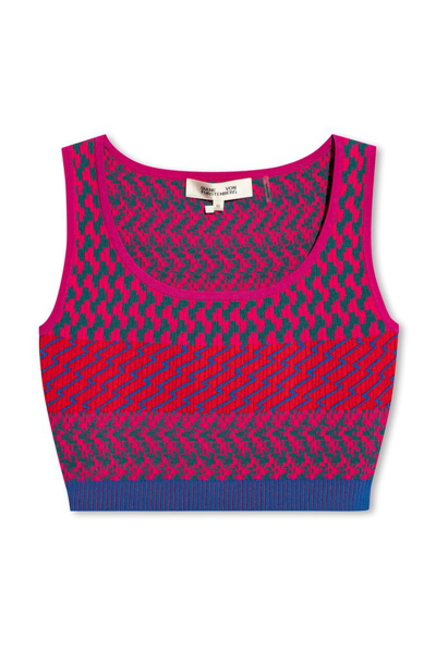 Diane Von Furstenberg Arpita Cropped Tank Top In Multi