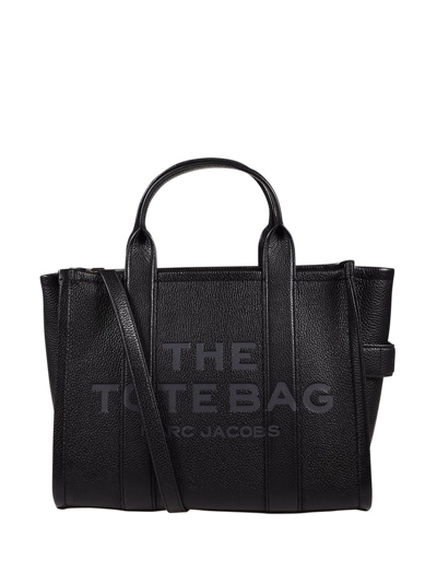 Marc Jacobs Logo Embossed Medium Tote Bag In Black