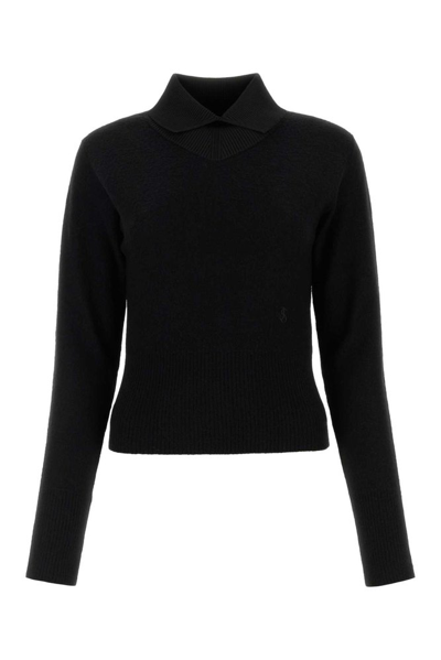 Jil Sander Crop Sweater In Black