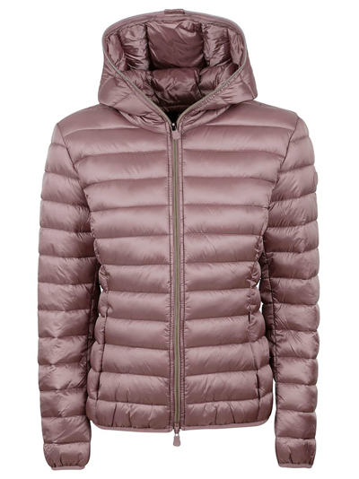 Save The Duck Hooded Puffer Jacket In Pink