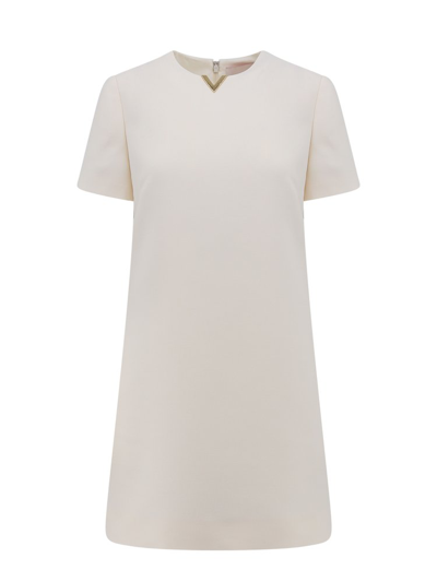 Valentino Crepe Couture Minidress In Ivory