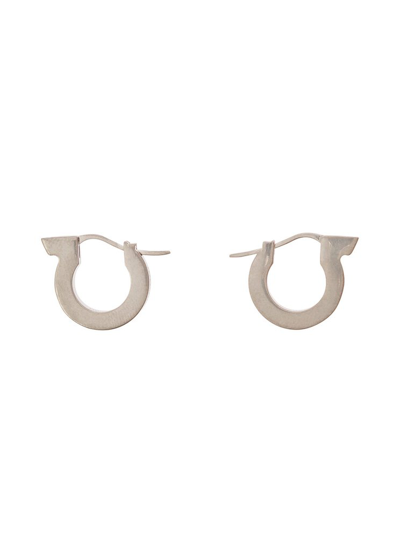 Ferragamo Salvatore  Monogram Earring In Silver