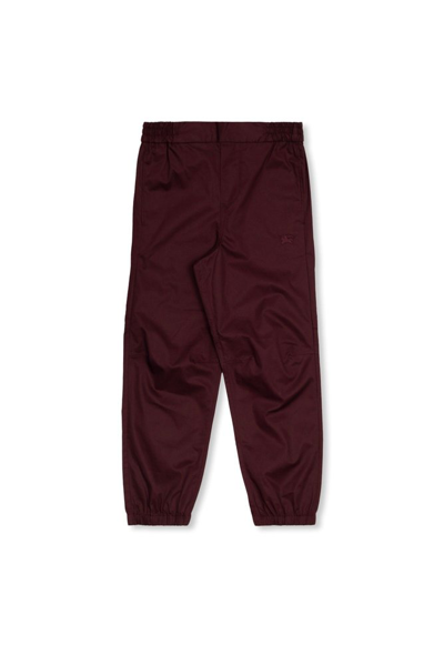 Burberry Kids Ekd Embroidered Track Pants In Red