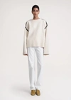 Totême Whipstitched Wool Jumper In Snow