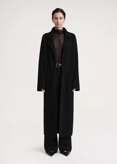 Totême Rib-knit Cardi Coat Black