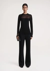 Totême Black Semi Sheer Evening Top In Viscose Woman In Black