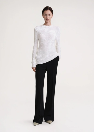 Totême Chenille Knit Slim-fit Sweater In White