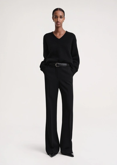 TOTÊME V-NECK WOOL CASHMERE KNIT BLACK