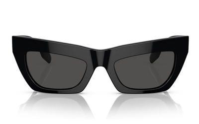 Burberry Eyewear Tb-motif Cat-eye Sunglasses In Black