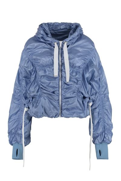 Khrisjoy Hooded Zipped Jacket In Light Blue