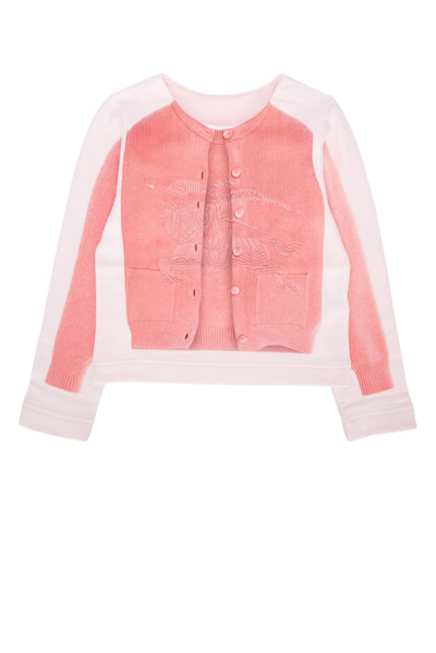 Burberry Equestrian Knight-motif Cotton Cardigan In Alabaster Pink