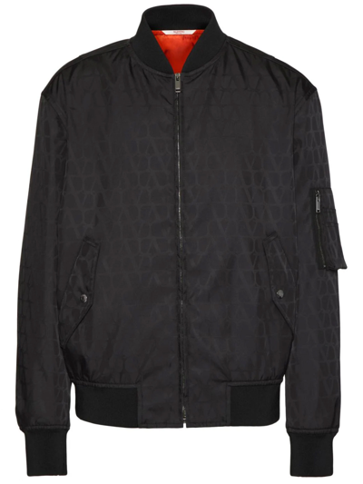 Valentino Toile Iconographe-print Bomber Jacket In Black