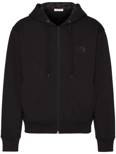 Valentino Hoodie With Toile Iconographe Hood In Black