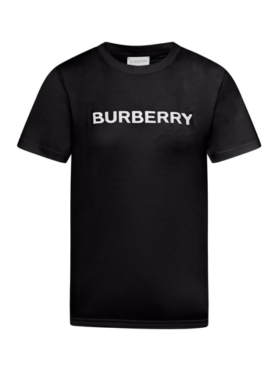 Burberry Logo印花棉t恤 In Black