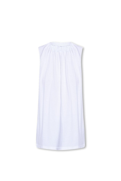 Mm6 Maison Margiela Ruched Sleeveless Top In White
