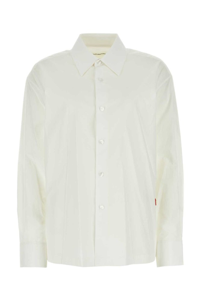Alexander Wang T T By Alexander Wang Logo Embroidered Buttoned Shirt In White