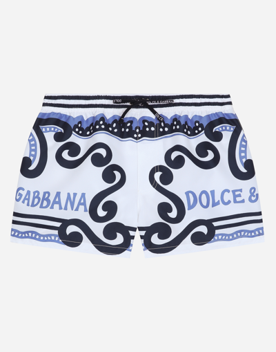 Dolce & Gabbana Boxer Corto In Blue Multi