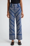 BODE BOMBORA COUCHING EMBROIDERED WOOL BLEND WIDE LEG TROUSERS