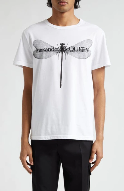 Alexander Mcqueen Dragonfly T-shirt In White