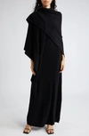 Totême Cashmere Maxi Shawl Dress In Black