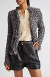 L Agence Azure Fuzzy Cardigan Blazer In Grey Multi