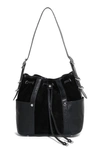 Aimee Kestenberg Women's About Town Leather Drawstring Bucket Bag In Black With Silver