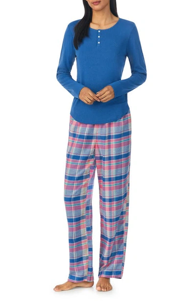 Lauren Ralph Lauren Plaid Cotton-blend Henley Pajama Set In Multi Plaid
