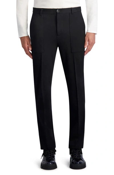 Karl Lagerfeld Men's Ponte Pinstripe Dress Pants In Black