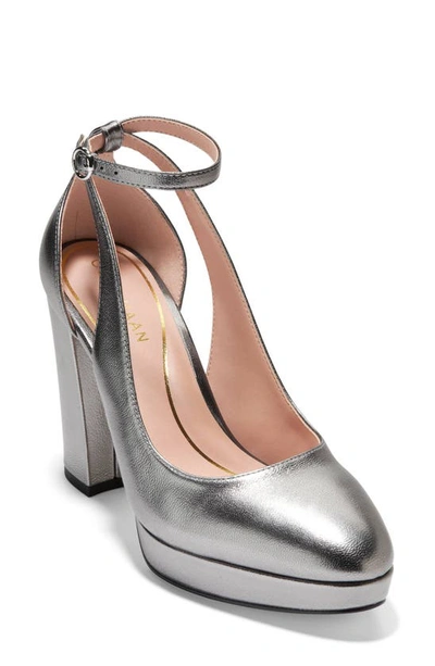 Cole Haan Women's Remi Ankle-strap Platform Pumps In Silver Metallic