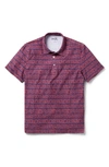 Reyn Spooner Halu'a Pua Floral Stripe Performance Polo In Red