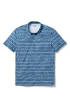 Reyn Spooner Halu'a Pua Floral Stripe Performance Polo In Blue