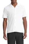 Vince Cabana Short Sleeve Piqué Camp Shirt In Optic White