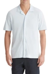 Vince Cabana Short Sleeve Piqué Camp Shirt In Glacier