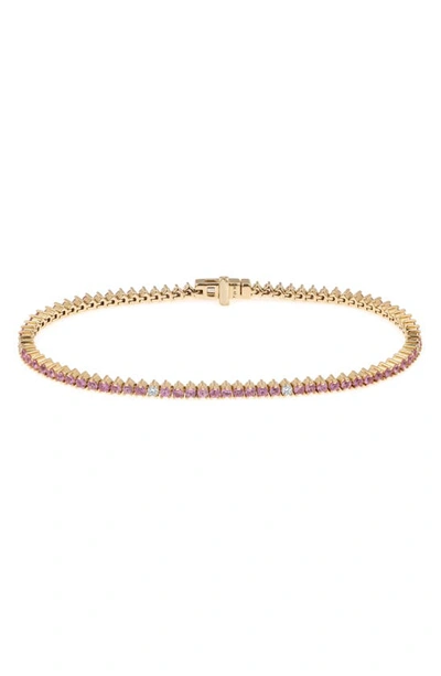 ADINA REYTER ADINA REYTER PINK SAPPHIRE & DIAMOND TENNIS BRACELET