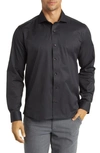 Stone Rose Drytouch® Performance Sateen Button-up Shirt In Black