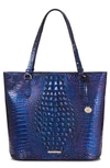 Brahmin April Melbourne Large Embossed Leather Tote In Neptune