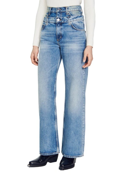 Sandro Double-belted Jeans In Bleu_jean