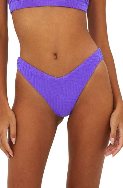 Beach Riot Vanessa High Cut Bikini Bottoms In Blue