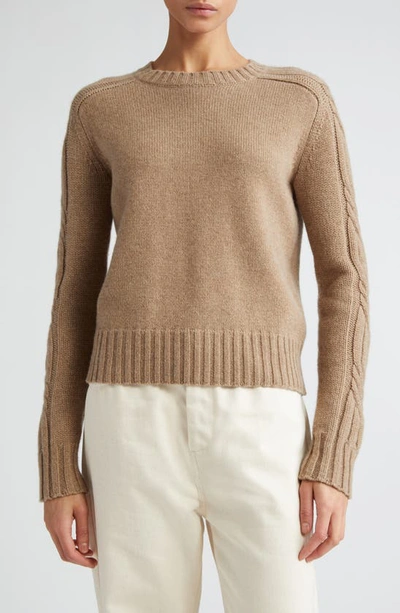 Max Mara Womens Sand Berlina Cable-knit Cashmere Jumper In Brown