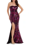 DRESS THE POPULATION NIKITA SEQUIN STRAPLESS GOWN