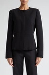 Max Mara Pepli Single-breasted Crepe Jacket In Black