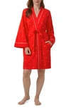 Bedhead Pajamas Heart Dot Stretch Organic Cotton Jersey Robe In Tiny Hearts
