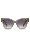 Marc Jacobs Cut-out Logo Acetate Cat-eye Sunglasses In Sage