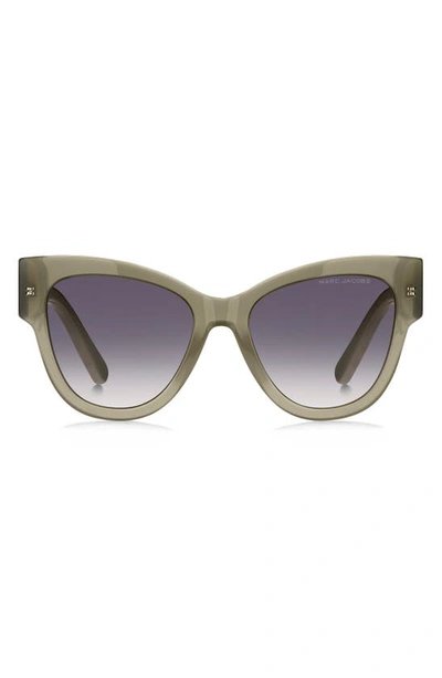 Marc Jacobs Cut-out Logo Acetate Cat-eye Sunglasses In Sage