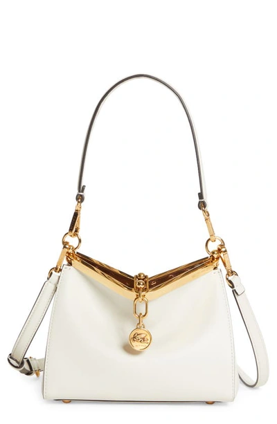 Etro Small Frame Leather Shoulder Bag In White