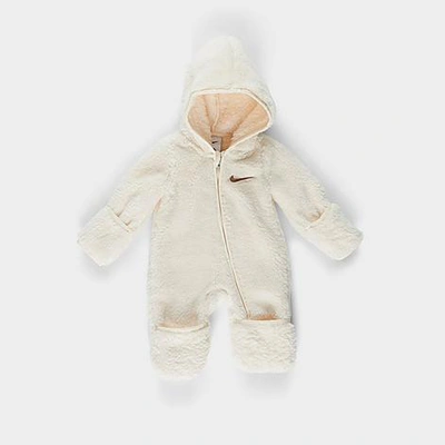 Nike Babies'  Infant Hooded Sherpa Coverall In Pale Ivory