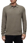 ALLSAINTS ALLSAINTS STATTEN LONG SLEEVE POLO SWEATER