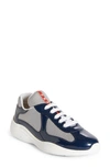 Prada Logo Details Casual Sneakers In Blue/ Grey