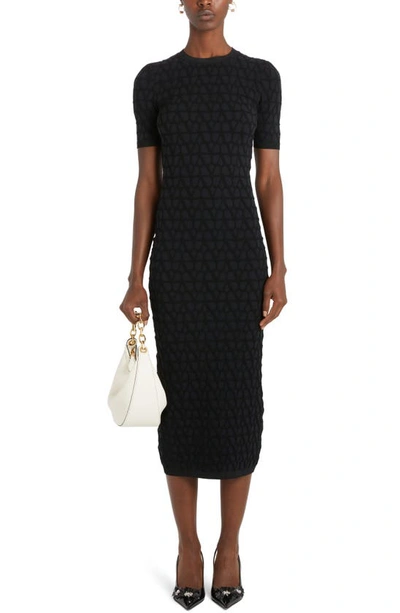 Valentino Monogram Sheath Dress In Schwarz