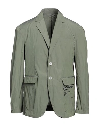 Dsquared2 Man Blazer Sage Green Size 38 Polyester, Polyamide In Sage Green